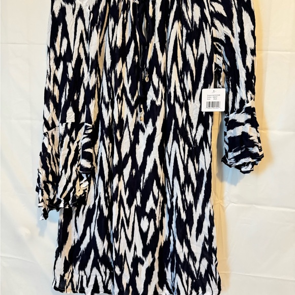 Anne Cole Limited Edition Women's Swim Cover-Up Navy & White Patterned XS/Small - Picture 5 of 11